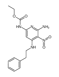 (6-Amino-5-nitro-4-phenethylamino-pyridin-2-yl)-carbamic acid ethyl ester结构式