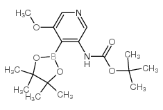 TERT-BUTYL5-METHOXY-4-(4,4,5,5-TETRAMETHYL-1,3,2-DIOXABOROLAN-2-YL)PYRIDIN-3-YLCARBAMATE structure