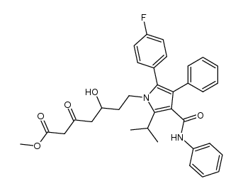 methyl 7-[2-(4-fluorophenyl)-5-(1-methylethyl)-3-phenyl-4-[(phenylamino)carbonyl]-1H-pyrrol-1-yl]-5-hydroxy-3-oxo-1-heptanoate Structure