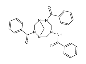 2,7-dibenzoyl-4-benzamido-1,2,4,6,7-pentaazabicyclo[4.2.1]nonane Structure