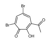7-acetyl-3,5-dibromo-2-hydroxycyclohepta-2,4,6-trien-1-one结构式