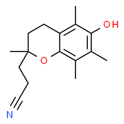 6-Hydroxy-2,5,7,8-tetramethyl-3,4-dihydro-2H-1-benzopyran-2-propanenitrile结构式