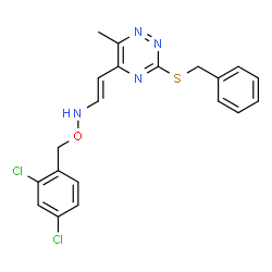 3-(BENZYLSULFANYL)-5-(2-([(2,4-DICHLOROBENZYL)OXY]AMINO)VINYL)-6-METHYL-1,2,4-TRIAZINE结构式