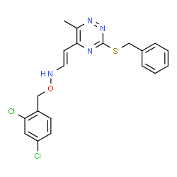 3-(BENZYLSULFANYL)-5-(2-([(2,4-DICHLOROBENZYL)OXY]AMINO)VINYL)-6-METHYL-1,2,4-TRIAZINE Structure