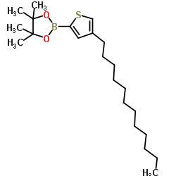 4-十二烷基-2-(4,4,5,5-四甲基-1,3,2-二氧硼戊环-2-基)噻吩结构式