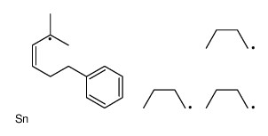 tributyl-(5-methyl-1-phenylhex-4-en-3-yl)stannane结构式