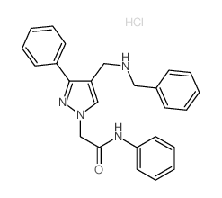 2-{4-[(Benzylamino)methyl]-3-phenyl-1H-pyrazol-1-yl}-N-phenylacetamide hydrochloride结构式