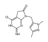 2-amino-4-chloro-7-[(2,5-dimethylpyrazol-3-yl)methyl]-5H-pyrrolo[2,3-d]pyrimidin-6-one结构式