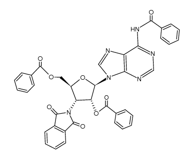 N6,O2',O5'-tribenzoyl-3'-phthalimido-3'-deoxy-adenosine结构式