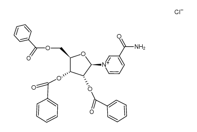 3-carbamoyl-1-(tri-O-benzoyl-β-D-ribofuranosyl)-pyridinium; chloride结构式