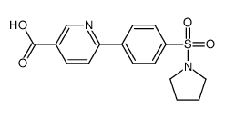 6-(4-pyrrolidin-1-ylsulfonylphenyl)pyridine-3-carboxylic acid结构式