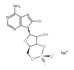 8-bromoadenosine-3',5'-cyclic monophosphorothioate, rp-isomer sodium salt结构式