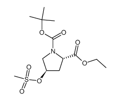 1-(tert-butyl) 2-ethyl (2S,4R)-4-((methylsulfonyl)oxy)pyrrolidine-1,2-dicarboxylate结构式