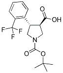 反式-1-(叔丁氧羰基)-4-(2-(三氟甲基)苯基)吡咯烷-3-羧酸结构式