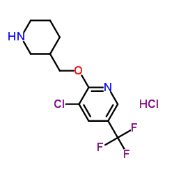 3-Chloro-2-(3-piperidinylmethoxy)-5-(trifluoromethyl)pyridine hydrochloride (1:1)结构式