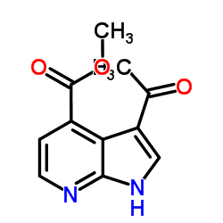 Methyl 3-acetyl-1H-pyrrolo[2,3-b]pyridine-4-carboxylate结构式