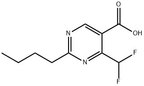 2-丁基-4-(二氟甲基)嘧啶-5-羧酸结构式