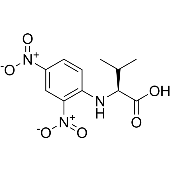 N-(2,4-二硝基苯)-L-缬氨酸结构式