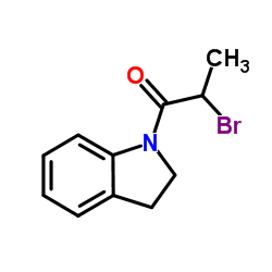 2-Bromo-1-(2,3-dihydro-1H-indol-1-yl)-1-propanone结构式