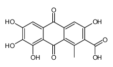 9,10-Dihydro-3,6,7,8-tetrahydroxy-1-methyl-9,10-dioxo-2-anthracenecarboxylic acid结构式