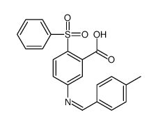 2-(benzenesulfonyl)-5-[(4-methylphenyl)methylideneamino]benzoic acid Structure