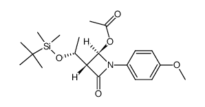 (2R,3R)-3-((R)-1-(tert-butyldimethylsilyloxy)ethyl)-1-(4-methoxyphenyl)-4-oxoazetidin-2-yl acetate Structure
