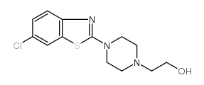 2-[4-(6-氯-1,3-苯并噻唑)哌嗪]乙醇结构式