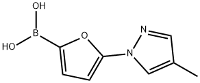 5-(4-Methyl-1H-pyrazol-1-yl)furan-2-boronic acid结构式