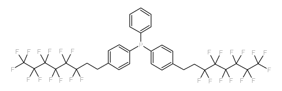 苯基双[4-(3,3,4,4,5,5,6,6,7,7,8,8,8,8-三氟氟辛基)苯基]膦结构式