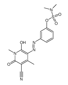 3-[(5-cyano-1,6-dihydro-2-hydroxy-1,4-dimethyl-6-oxo-3-pyridyl)azo]phenyl dimethylsulfamate结构式