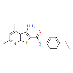 3-Amino-N-(4-methoxyphenyl)-4,6-dimethylthieno[2,3-b]pyridine-2-carboxamide结构式