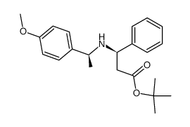 (3R,αS)-tert-Butyl 3-(N-α-methyl-4-methoxybenzylamino)-3-phenyl propanoate结构式