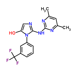 2-[(4,6-Dimethyl-2-pyrimidinyl)amino]-1-[3-(trifluoromethyl)phenyl]-1H-imidazol-5-ol结构式