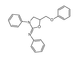 5-(phenoxymethyl)-N,3-diphenyl-1,3-oxazolidin-2-imine结构式