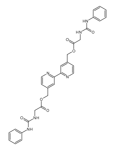 [2,2'-bipyridine]-4,4'-diylbis(methylene) bis(2-(3-phenylureido)acetate) Structure