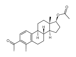 [3-Acetyl-4-methyl-oestra-1,3,5(10)-trien-17β-ol]-acetat结构式
