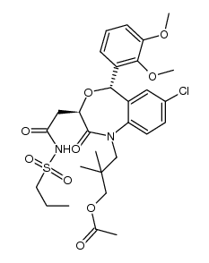 (3R,5S)-N-propanesulfonyl-1-(3-acetoxy-2,2-dimethylpropyl)-7-chloro-5-(2,3-dimethoxyphenyl)-2-oxo-1,2,3,5-tetrahydro-4,1-benzoxazepine-3-acetamide Structure