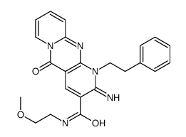 2-imino-N-(2-methoxyethyl)-5-oxo-1-(2-phenylethyl)dipyrido[1,2-d:3',4'-f]pyrimidine-3-carboxamide结构式