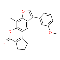 9-(3-Methoxyphenyl)-6-methyl-2,3-dihydrocyclopenta[c]furo[3,2-g]chromen-4(1H)-one结构式