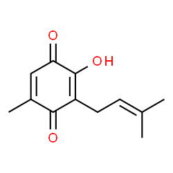 2,5-Cyclohexadiene-1,4-dione, 2-hydroxy-5-methyl-3-(3-methyl-2-butenyl)- (9CI) Structure