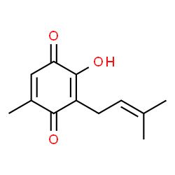 2,5-Cyclohexadiene-1,4-dione, 2-hydroxy-5-methyl-3-(3-methyl-2-butenyl)- (9CI) structure