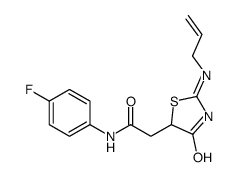 N-(4-fluorophenyl)-2-[4-oxo-2-(prop-2-enylamino)-1,3-thiazol-5-yl]acetamide Structure