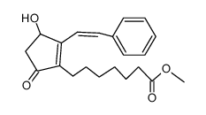 Methyl-3-hydroxy-5-oxo-2-styrylcyclopent-1-en-heptanoat结构式