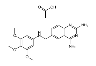 2,4-diamino-5-methyl-6-[(3,4,5-trimethoxyanilino)methyl]quinazoline monoacetate Structure