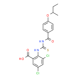 3,5-DICHLORO-2-[[[[4-(1-METHYLPROPOXY)BENZOYL]AMINO]THIOXOMETHYL]AMINO]-BENZOIC ACID Structure