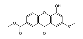 5-hydroxy-7-methylsulfanyl-9-oxo-xanthene-2-carboxylic acid methyl ester结构式