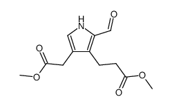 2-formyl-3-(2-methoxycarbonylethyl)-4-methoxycarbonylmethylpyrrole结构式