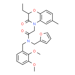 4H-1,4-Benzoxazine-4-acetamide,N-[(2,3-dimethoxyphenyl)methyl]-2-ethyl-N-(2-furanylmethyl)-2,3-dihydro-6-methyl-3-oxo-(9CI) Structure
