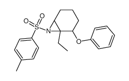 N-p-Tosyl-1-ethyl-2-phenoxy-7-azabicyclo<4.1.0>heptan结构式