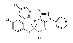 [4-(4-chlorophenyl)sulfanyl-5-methyl-2-phenylpyrazol-3-yl] 2-(4-chlorophenoxy)-2-methylpropanoate结构式